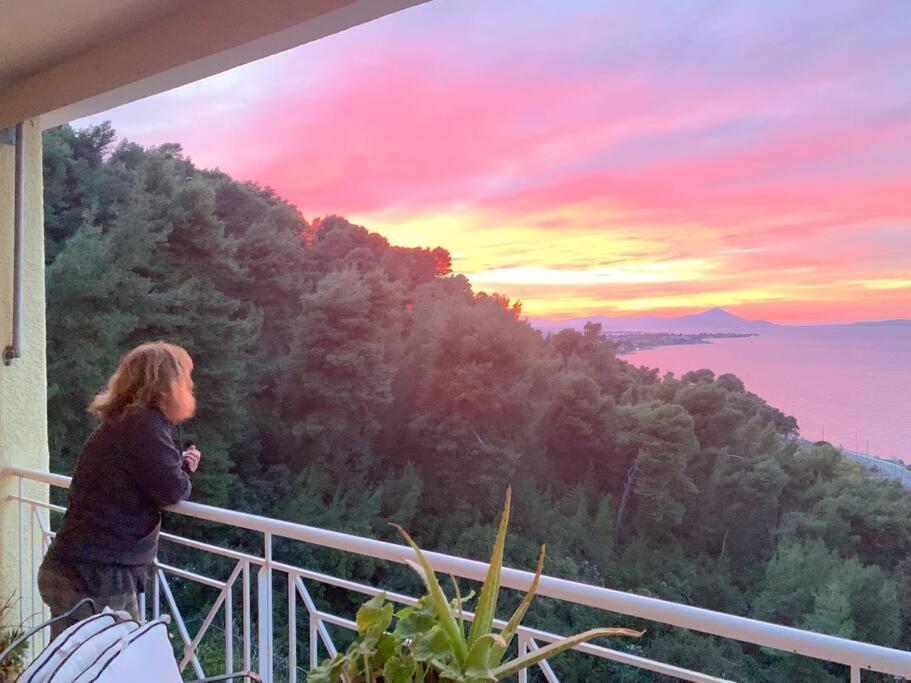 Amfiteatrico Sea View - Kalamos Attiki Apartment Markopoulon Oropou Bagian luar foto
